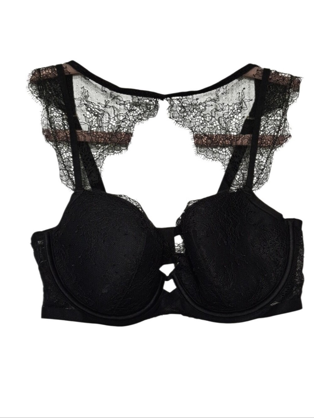 Victoria's Secret Very Sexy Black Lace Lined Demi Bra 36C